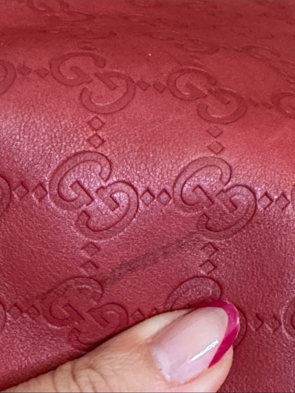 Gucci Red Monogram Leather Hobo Shoulder Bag - Picture 15 of 16